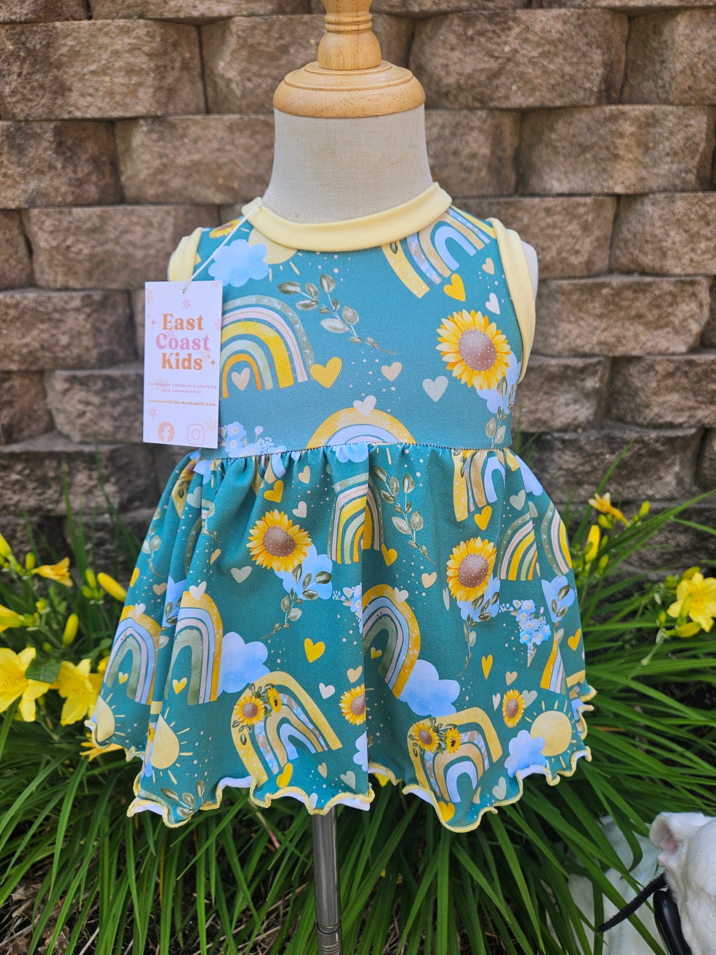 Rainbows & Sunflowers Peplum Tank