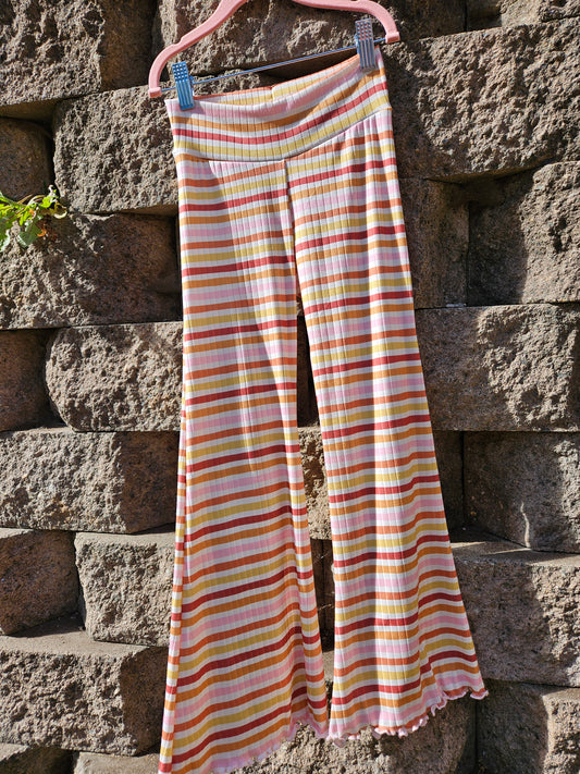 Fall Stripe Flare Pants