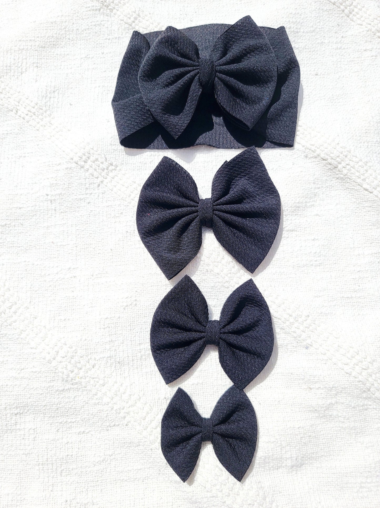 Black Fabric Bow